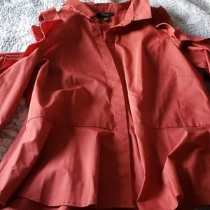 Cold shoulder peplum blouse